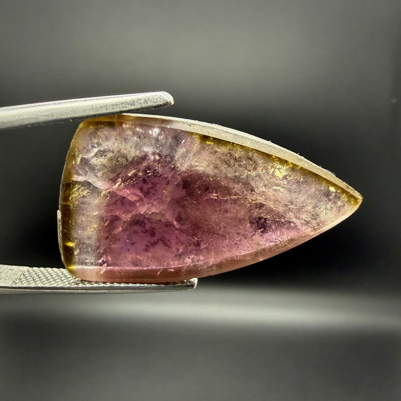 Natural Pink Bi-Color Elbaite Tourmaline Cabochon Pair 49 Ct Malkhan Russia