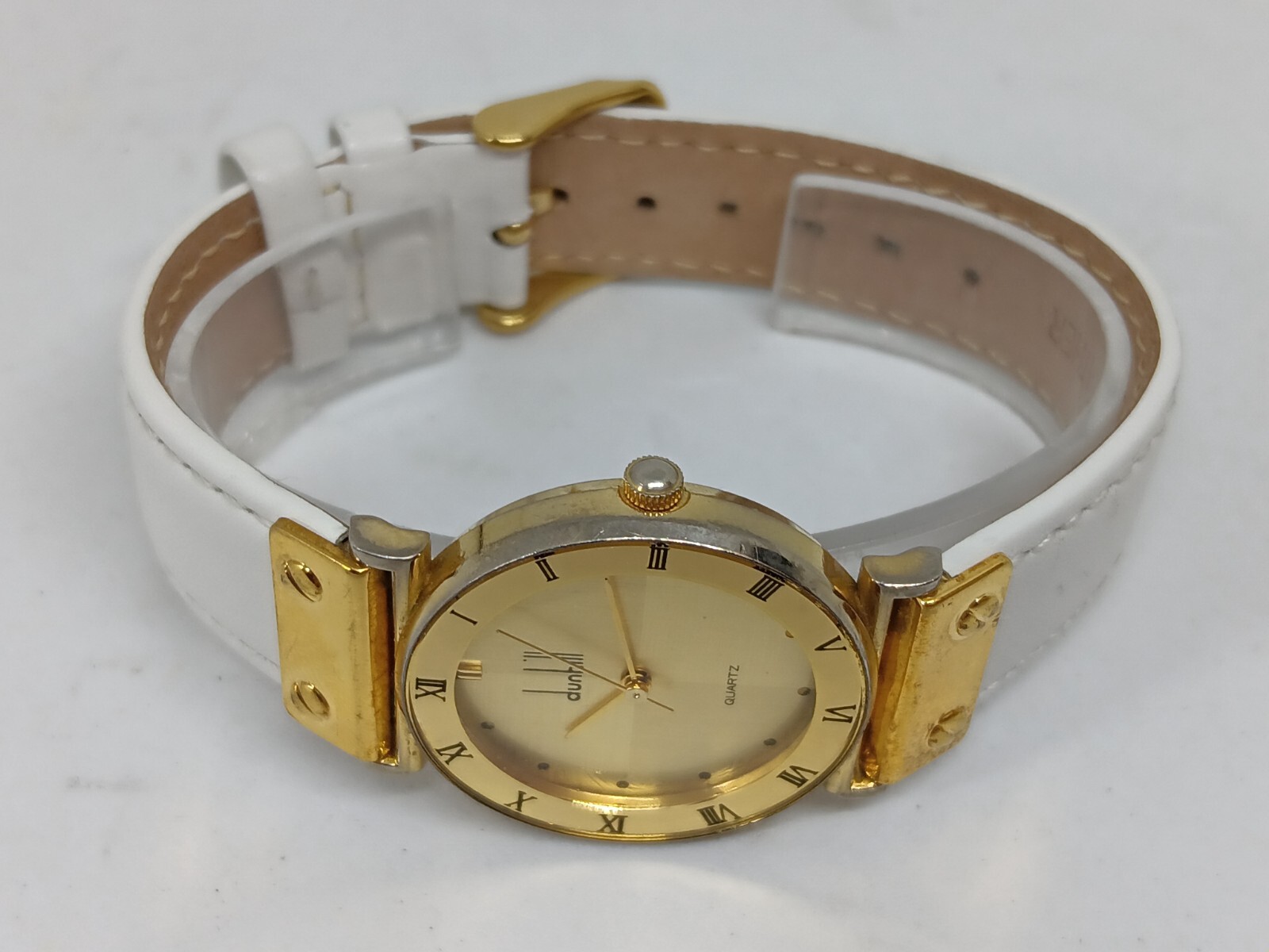 Vintage Dunhill Overseas 2035-15 Women’s 30mm Gold Tone Quartz Watch