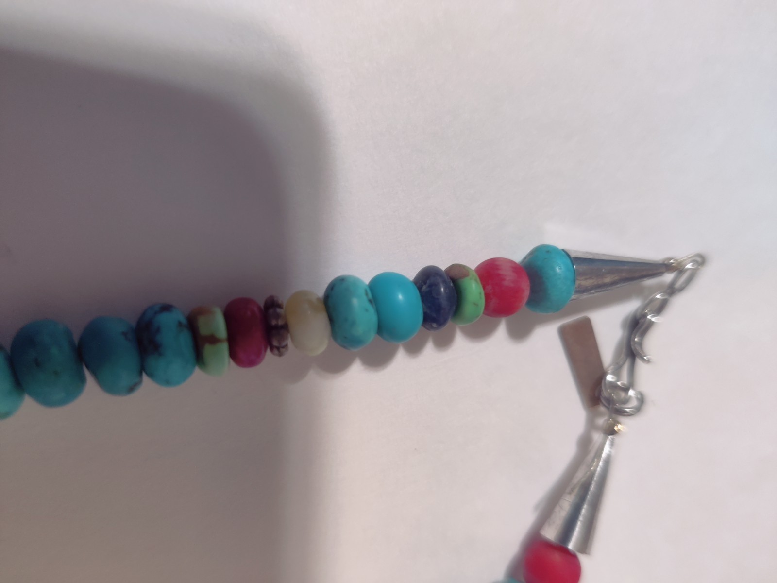 Vintage Sterling Silver T. Singer Native American Turquoise Necklace Choker 15.5