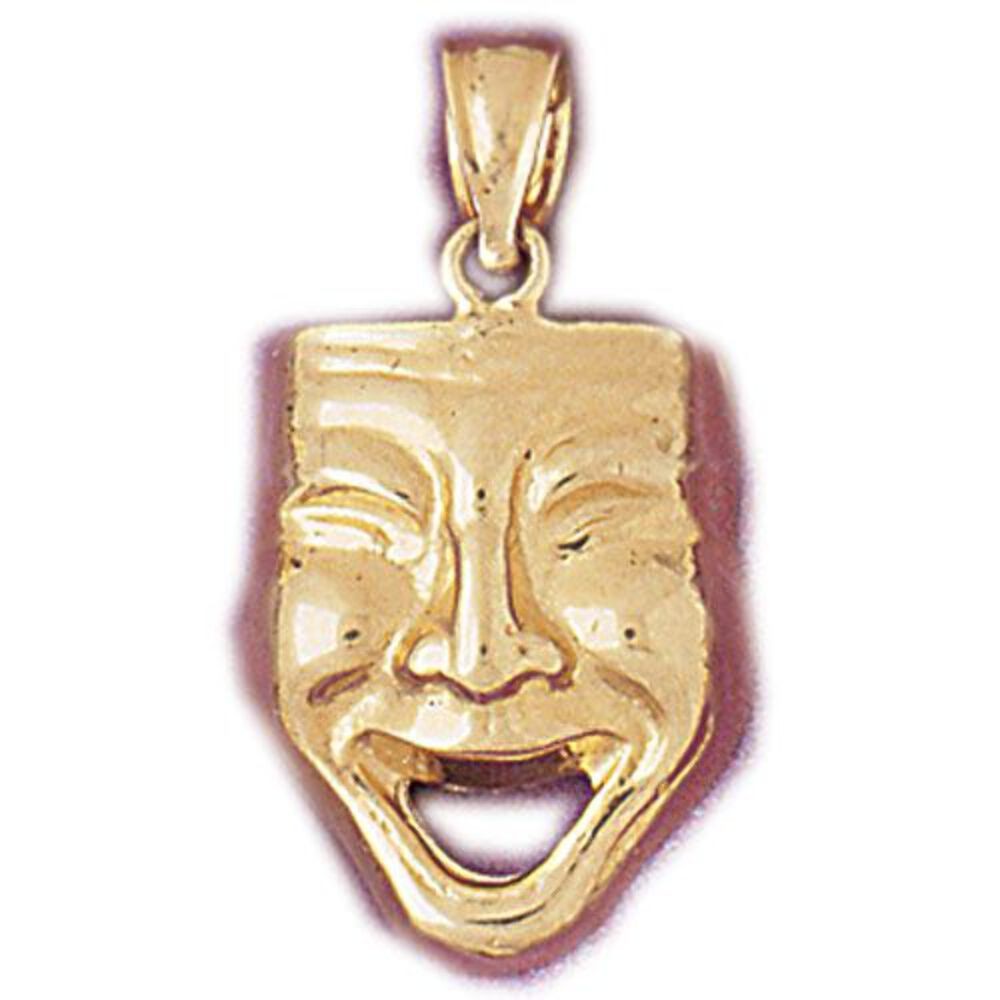 Drama Mask Charm Pendant 14k Gold (2.4 Grams)