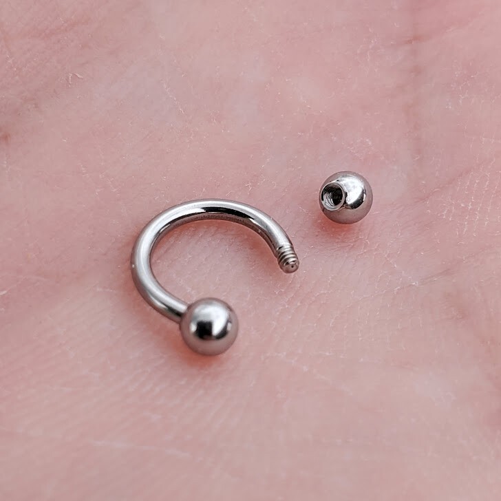 2 – 16g 6mm Septum Ring Circular Barbell Horseshoe Surgical Steel Tiny Small USA
