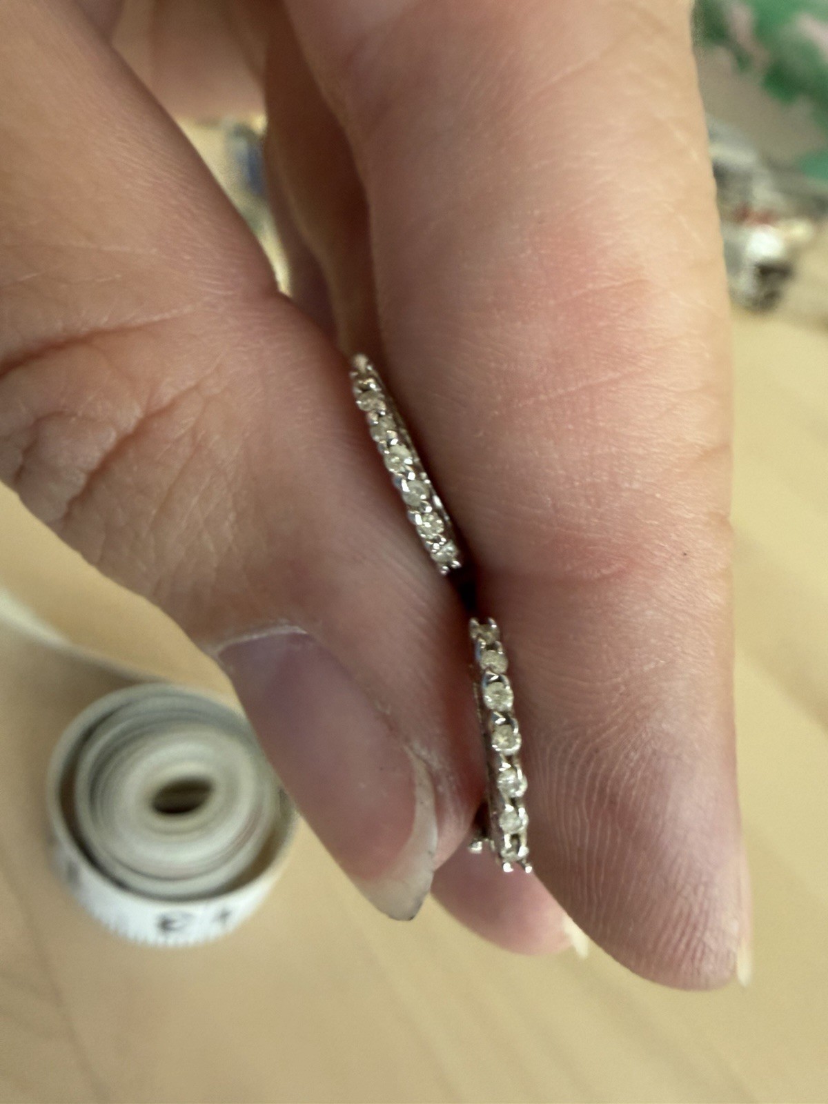10k White Gold And Diamond Baby Clicker Hoops Small Hoops Earrings
