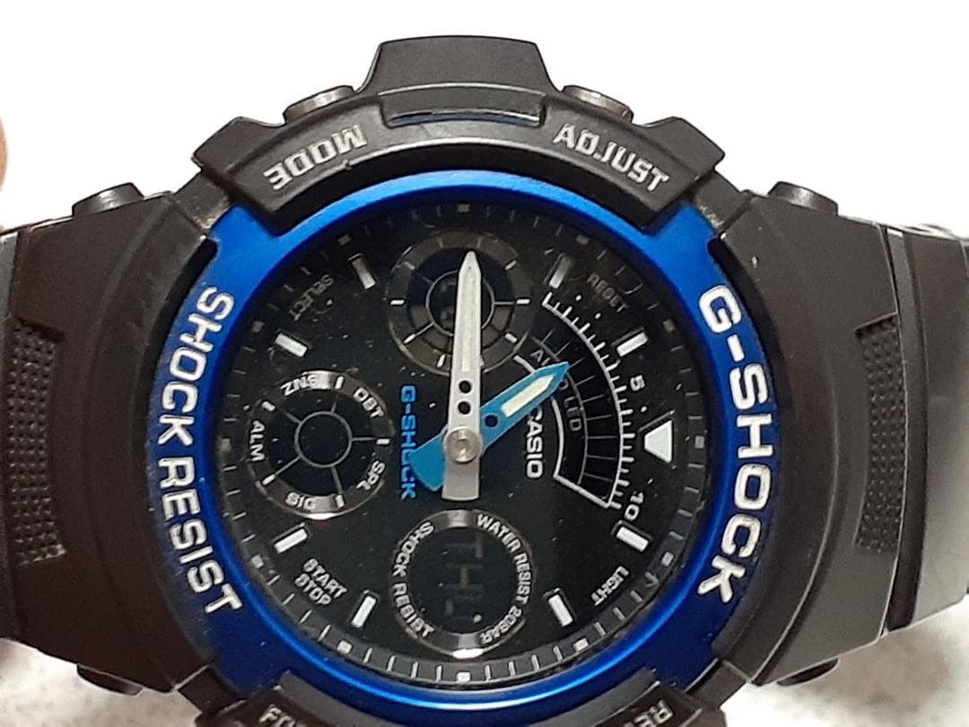 [Battery replaced, working condition] Casio G-SHOCK AW-591 Blue Analog-Digital W