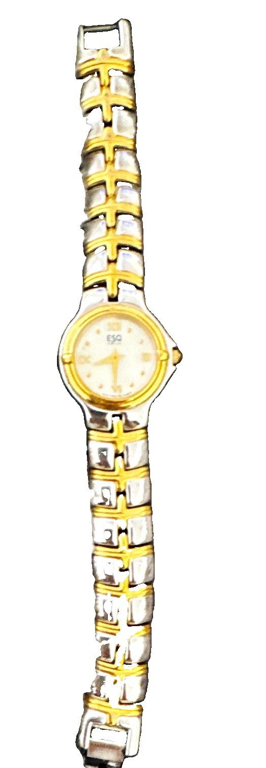 ESQ Women’s Swiss Quartz Two-Tone SS Bracelet Watch White Dial Roman 30m