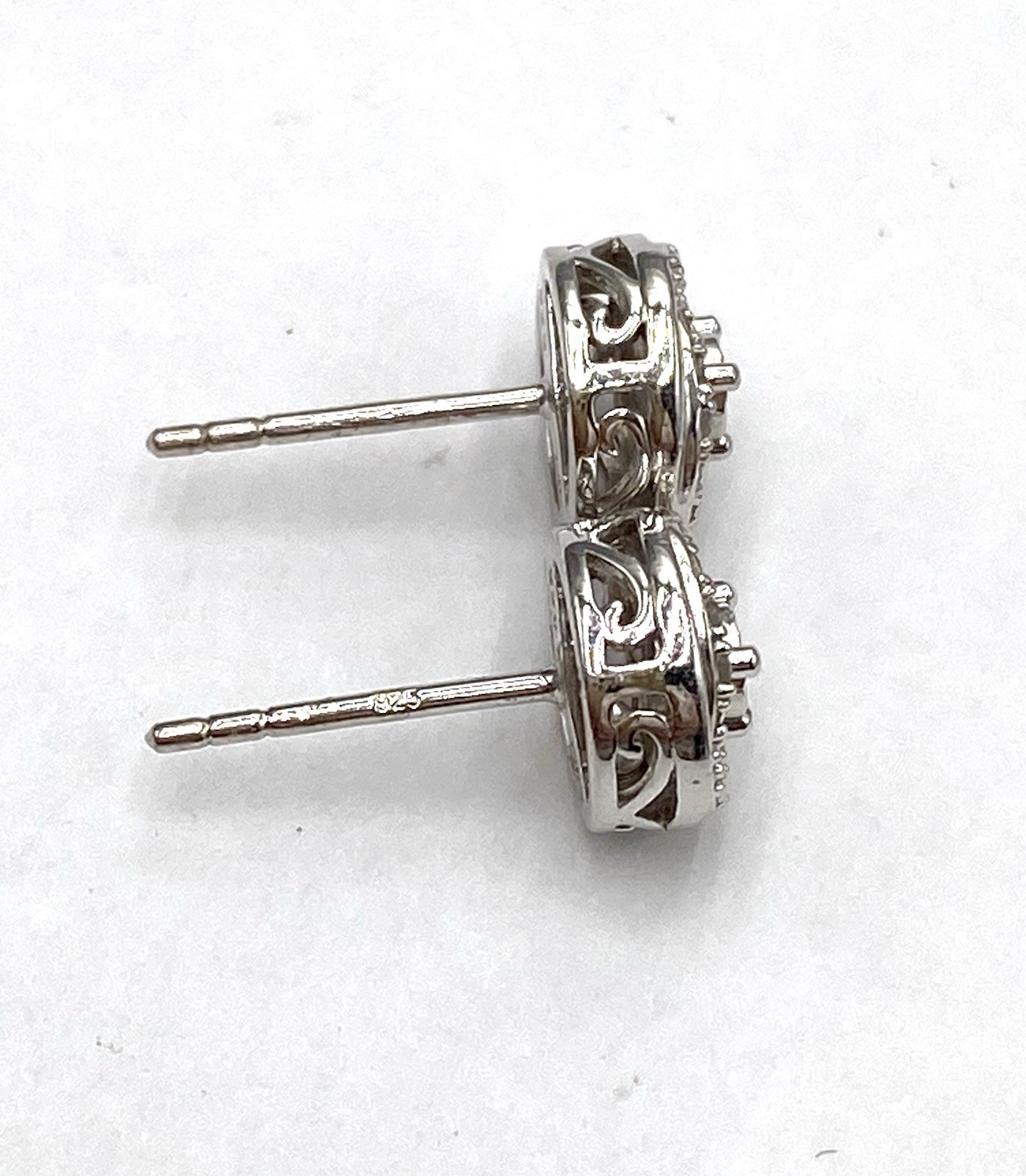 925 OTC Diamonds Earrings Studs Sterling Silver Round