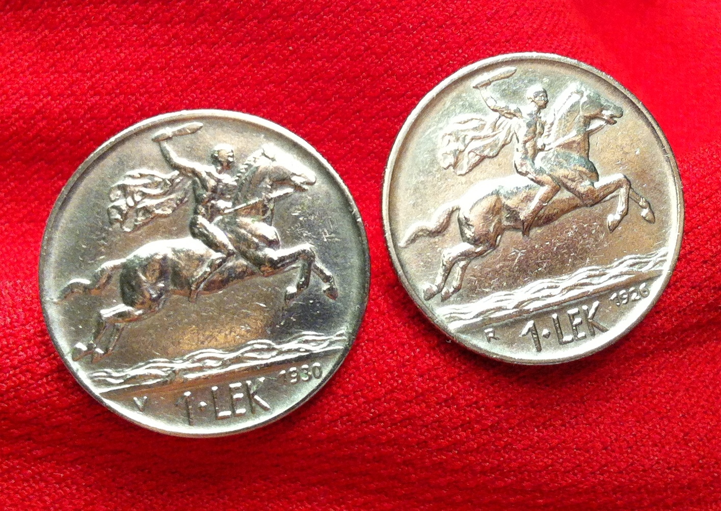 Alexander the Great on Horse w/ Sword Antique Silver Tone Albania Coin Cufflinks