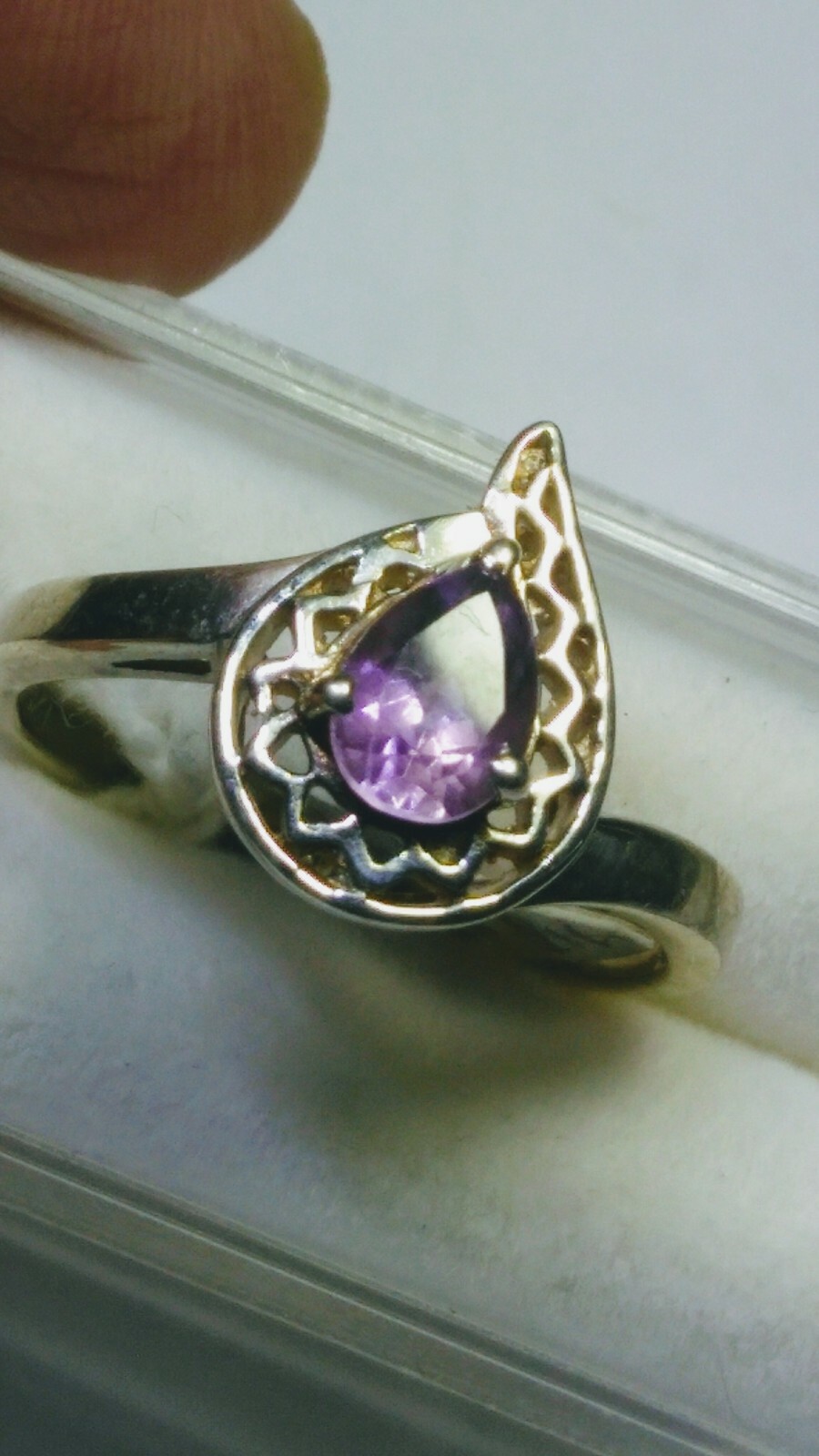 LOVELY NATURAL AMETHYST IN.925 STERLING SILVER DESIGNER RING IN SIZE 9.0-9.25!