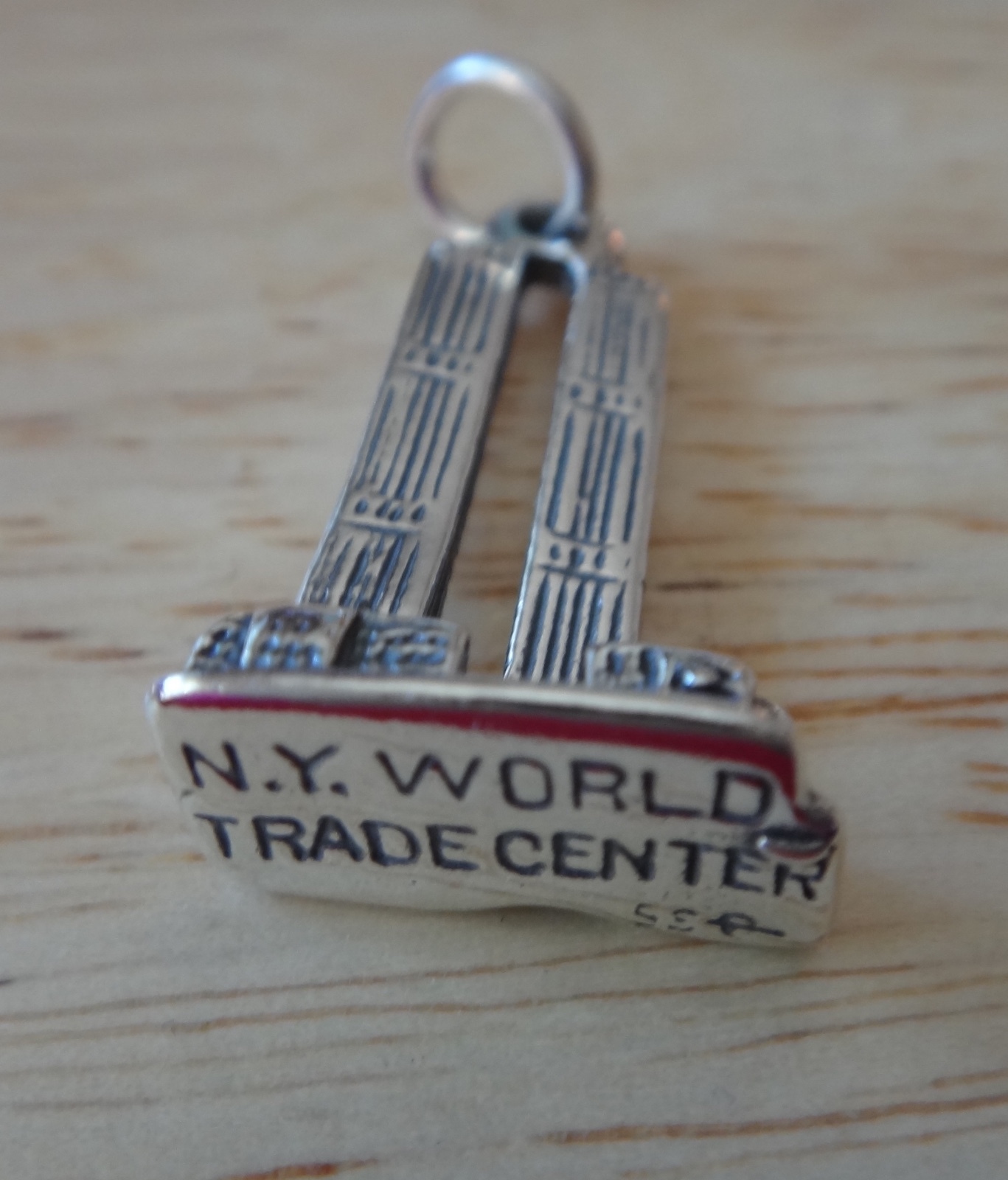 Sterling Silver 24x12mm solid 4 gram NY World Trade Center Twin Towers Charm