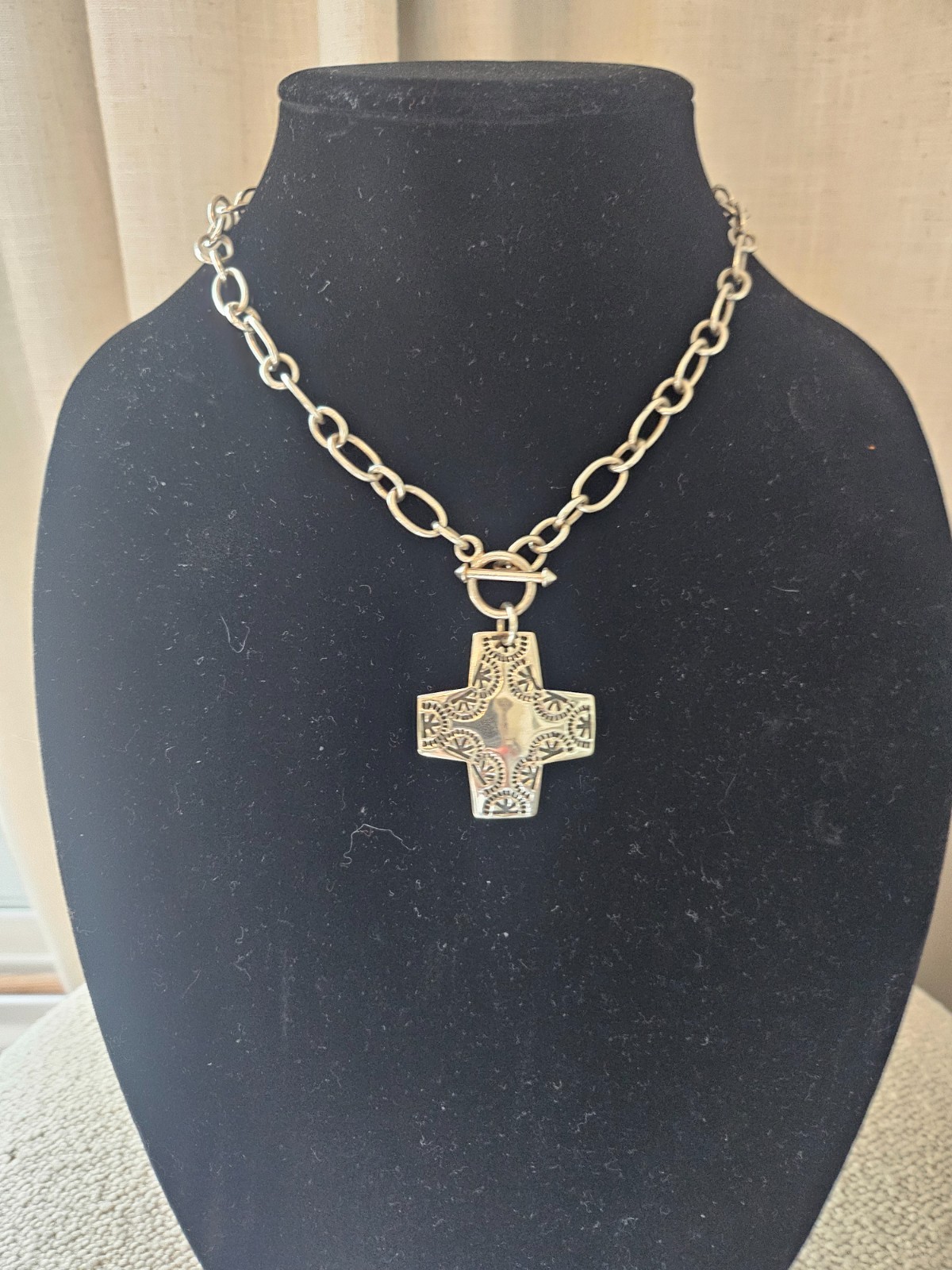 Silpada Virtuosity 925 Sterling Silver Cross Toggle Link Chain