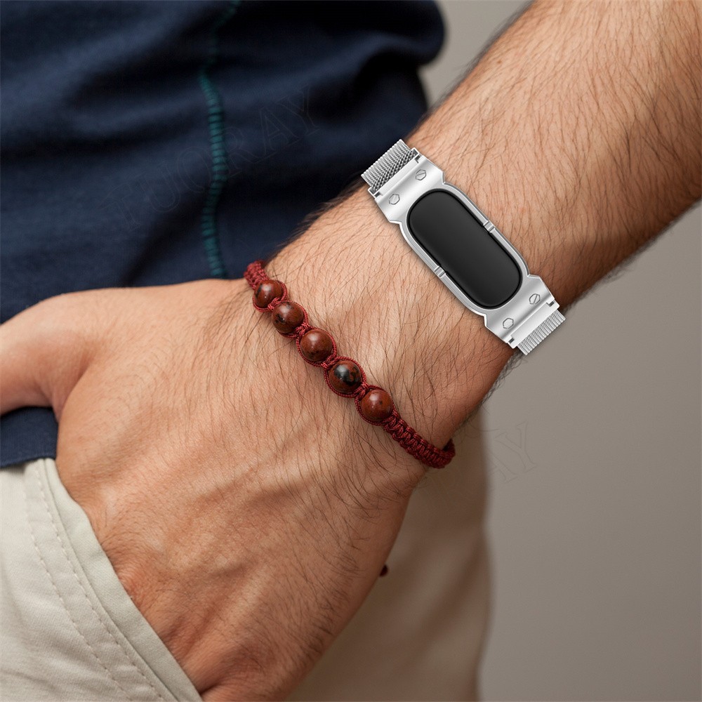 Stainless Steel Metal Adjustable Strap For Google Fitbit Air Replacement Band