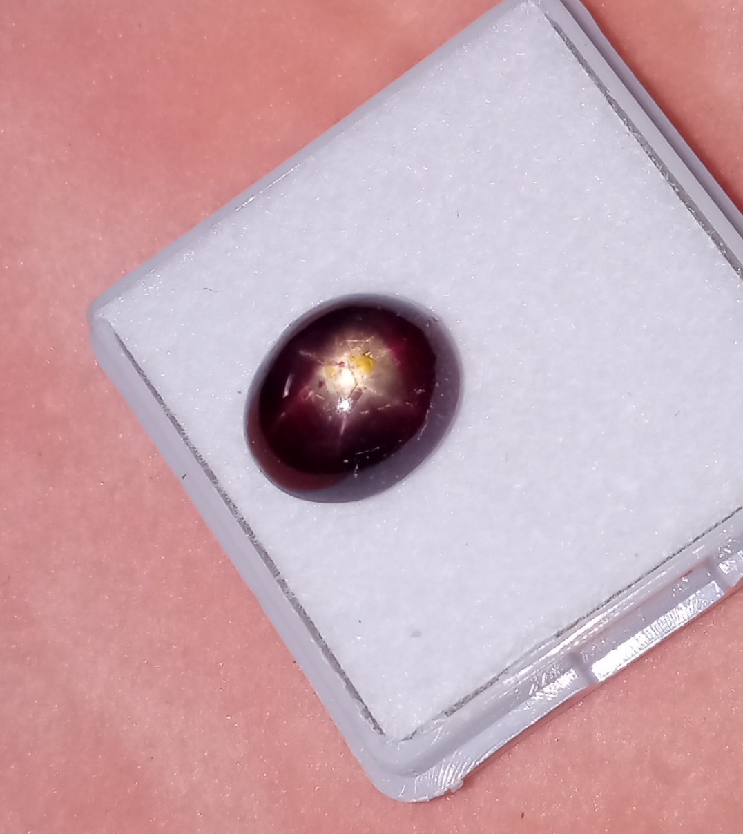 6.71ct Golden Purple & Red 6 RAY STAR RUBY Diffused OVAL Cabachocon 10.5x9x6.5mm