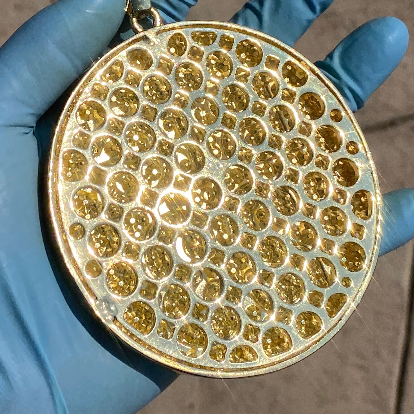 Huge “Big 23” Jumbo Hip Hop Pendant Iced 14K Gold Plated Simulated CZ Medallion