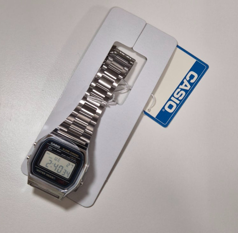 Casio A-158WA-1 Classic Silver Digital Watch Stainless Steel Unisex Retro Authen