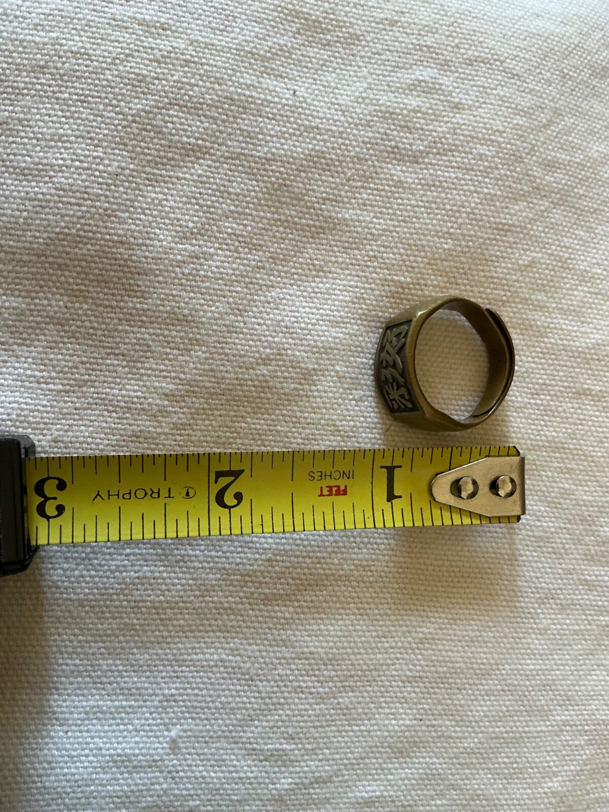 VINTAGE Uncas Manufacturing CHINESE SCRIPT ADJUSTABLE BAND RING
