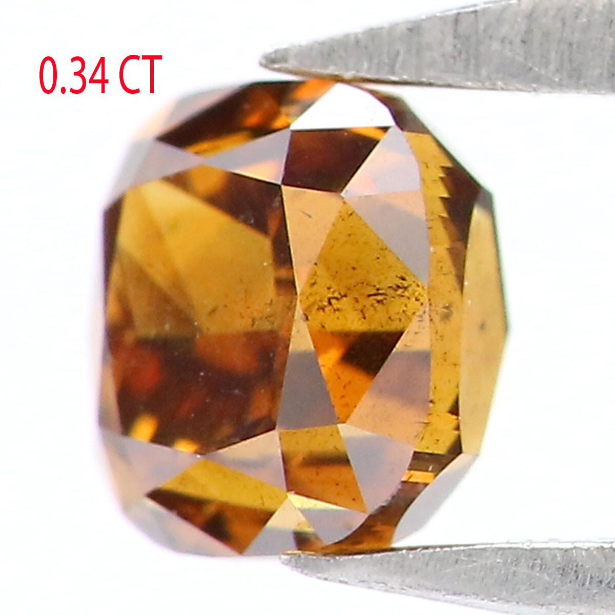 0.34 Ct Natural Loose Cushion Diamond 3.65 MM Coffee Brown Color Diamond KQ807