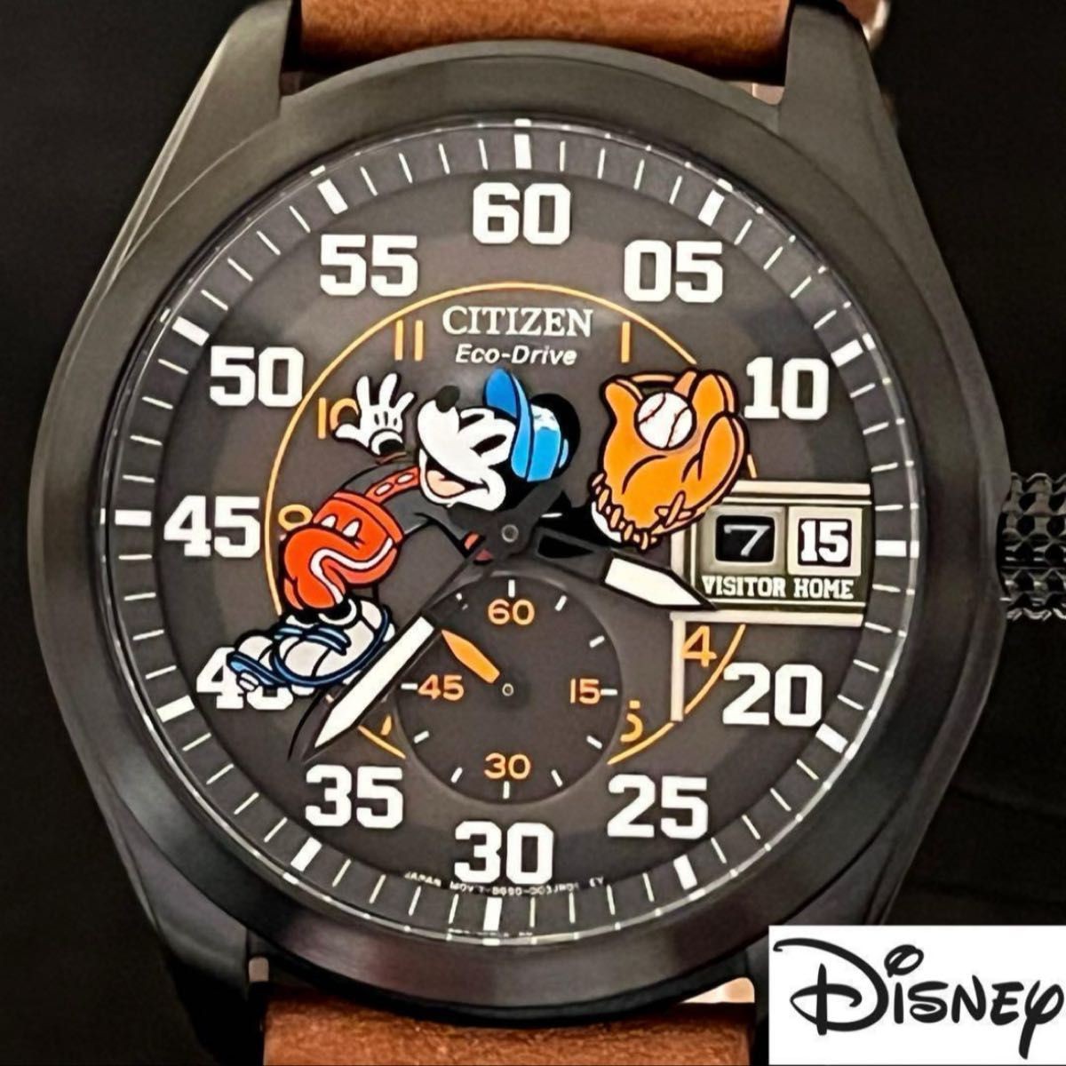 [B1P] Citizen Disney Mickey Mouse Baseball Model Quartz Mens Watch [k3p]