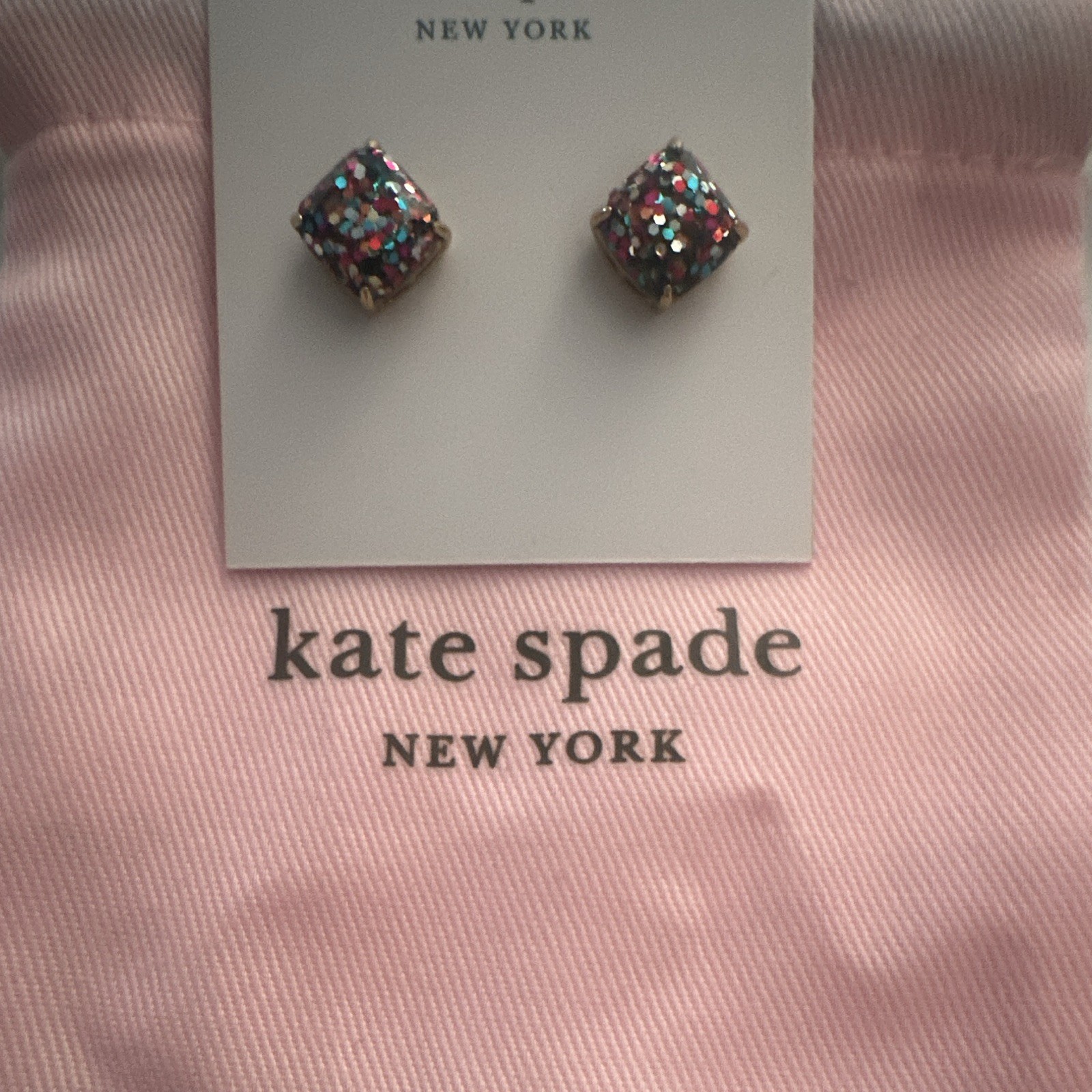 kate spade new york Multiglitter Square Stud Crystal Earrings WBRUC812