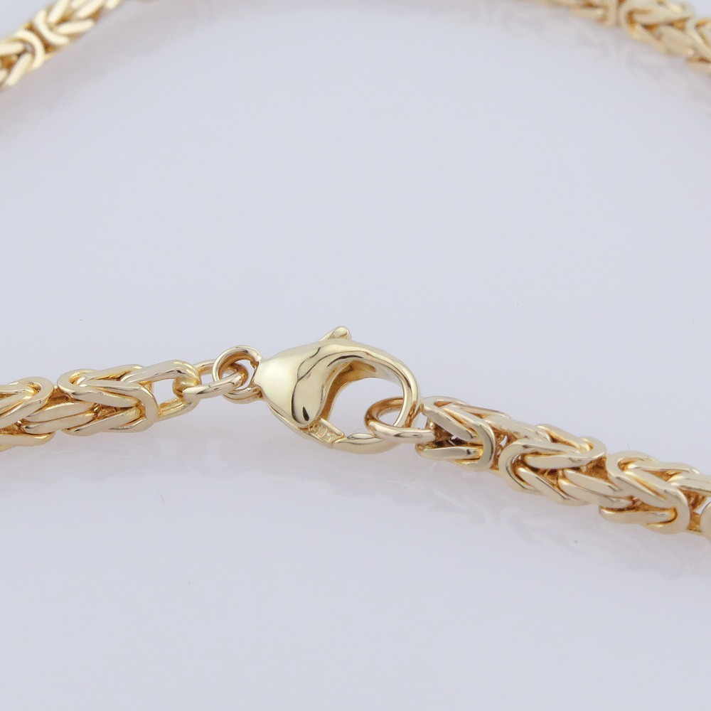 Bracelet – King Chain Pattern – 14K/585 Yellow Gold – Approx 25.5cm Long