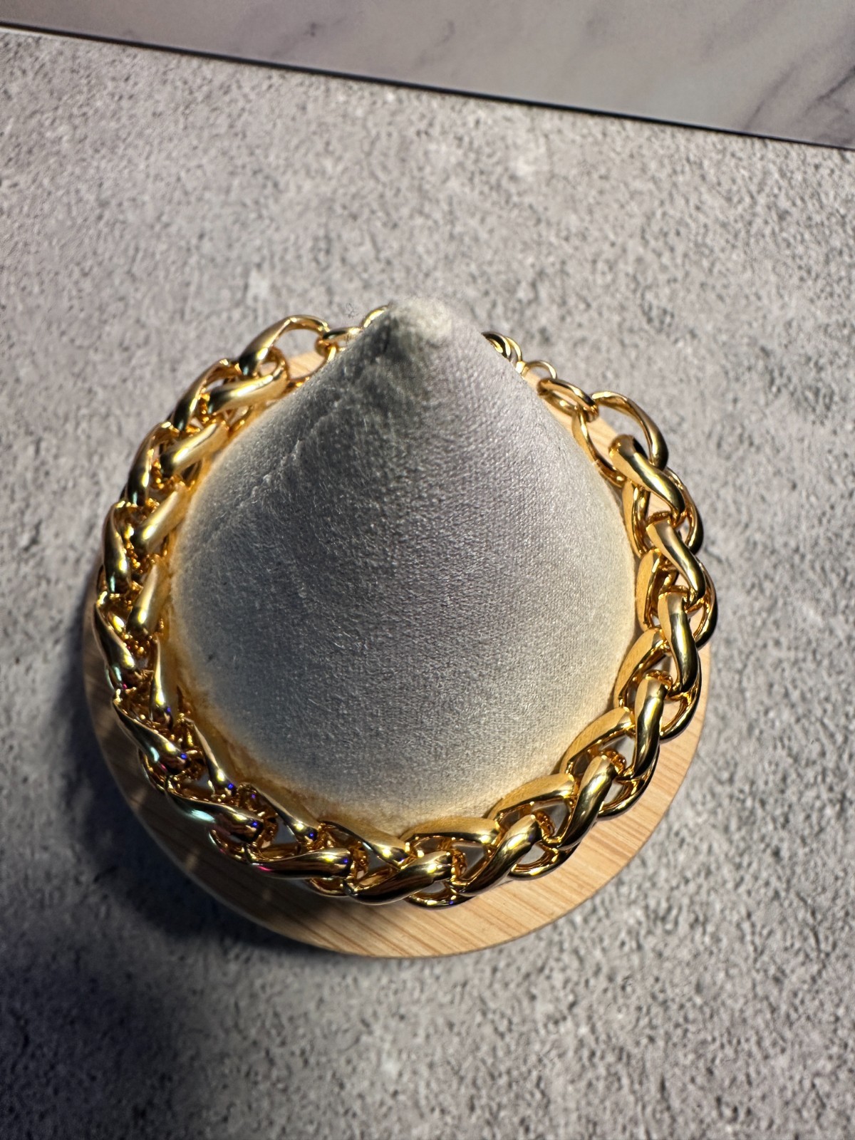 Vintage Italian 18K Gold Over Bronze Chunky Link Bracelet – 7.5″