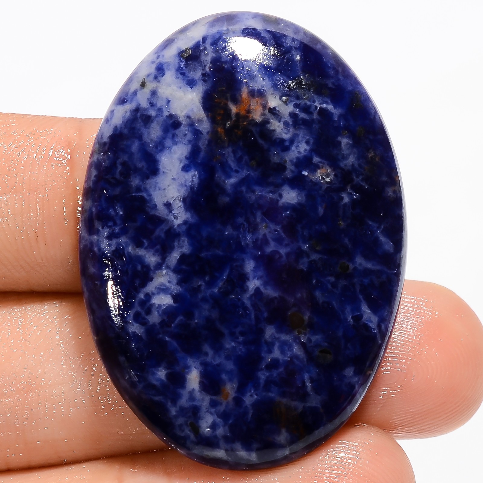 100% Natural Sodalite Oval Shape Cabochon Gemstone 50.5 Ct. 38X27X5 mm X-14857
