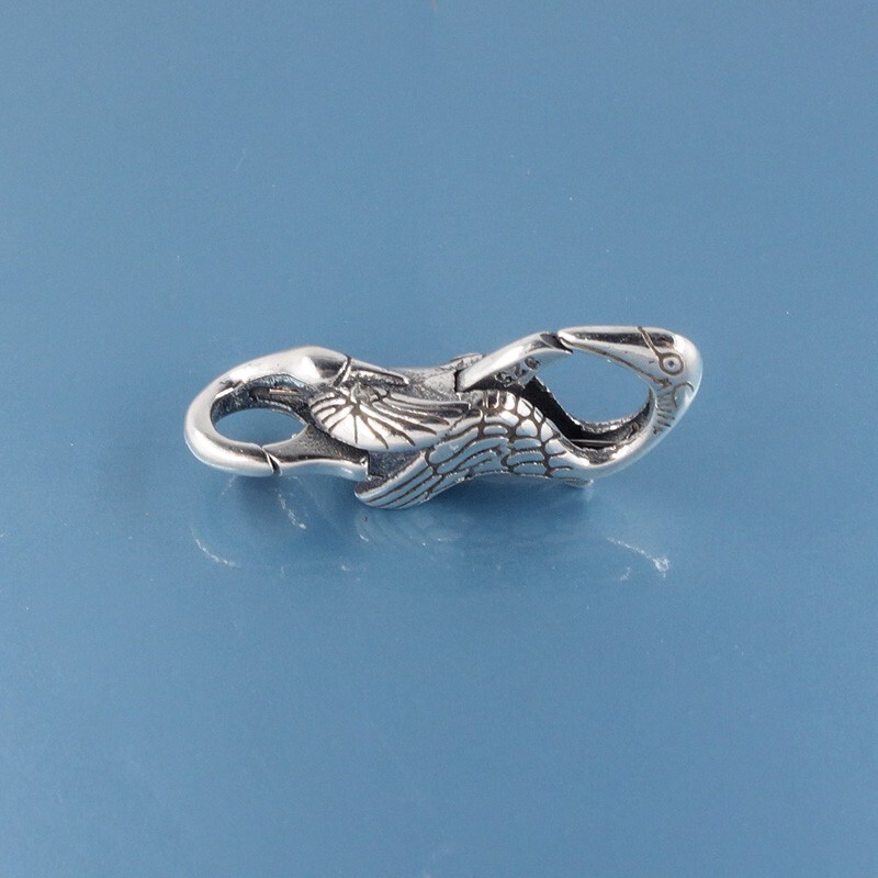 Sterling Silver Double Openings Crane Lobster Claw Clasp Connector 24.7mm #44070