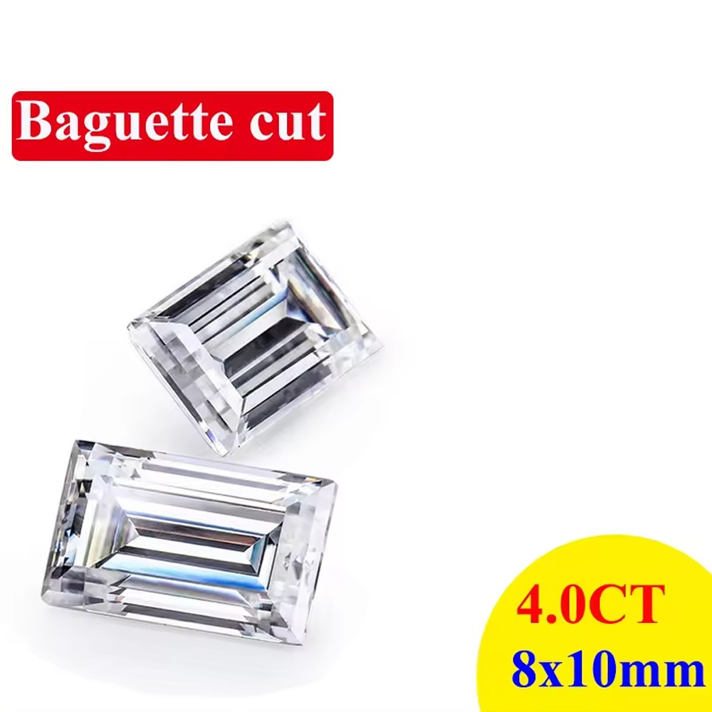 Baguette Cut Loose Moissanite Stone D Colors VVS1 Brilliant Gemstone All Sizes