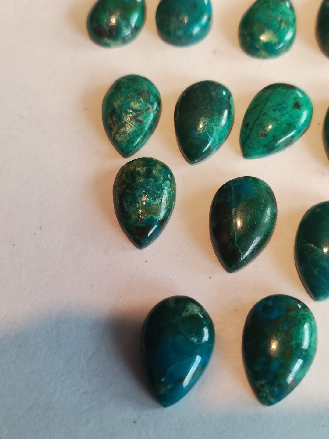 Chrysacolla Calibrated Cabochons 10x15mm 100cts Super Nice Cuts