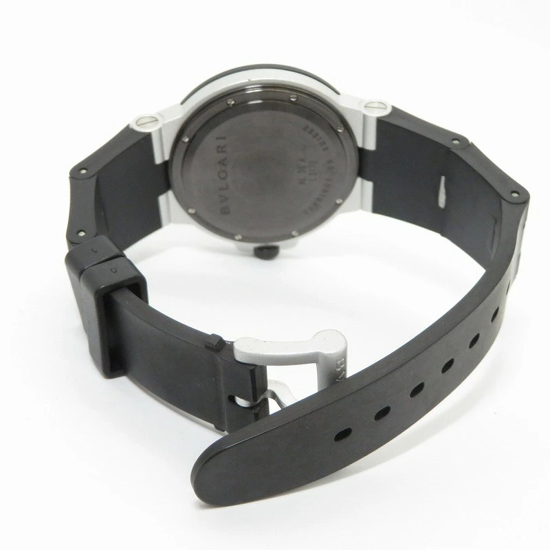 BVLGARI Bvlgari Aluminum AL38A Black Case Size 4.1cm Unisex Used Watch #71015