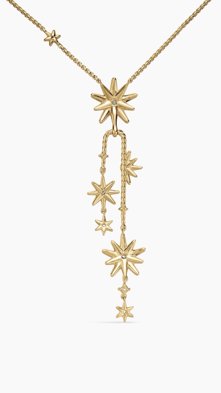 AUTHENTIC DAVID YURMAN STARBURST CLUSTER NECKLACE 18K Yellow Gold with Diamonds