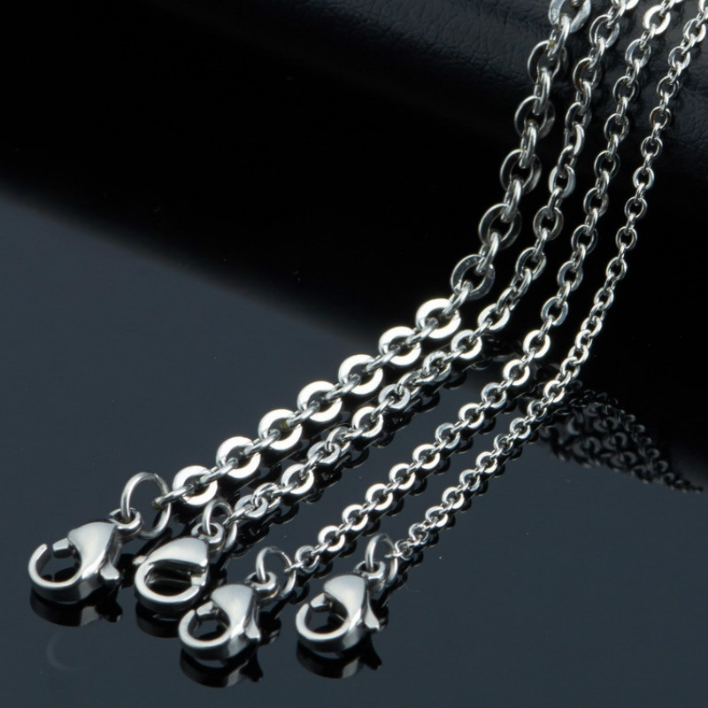 10/20/50pcs 1.6/2/2.4/3mm Stainless Steel Flat “O” Rolo Cable Chain Necklace
