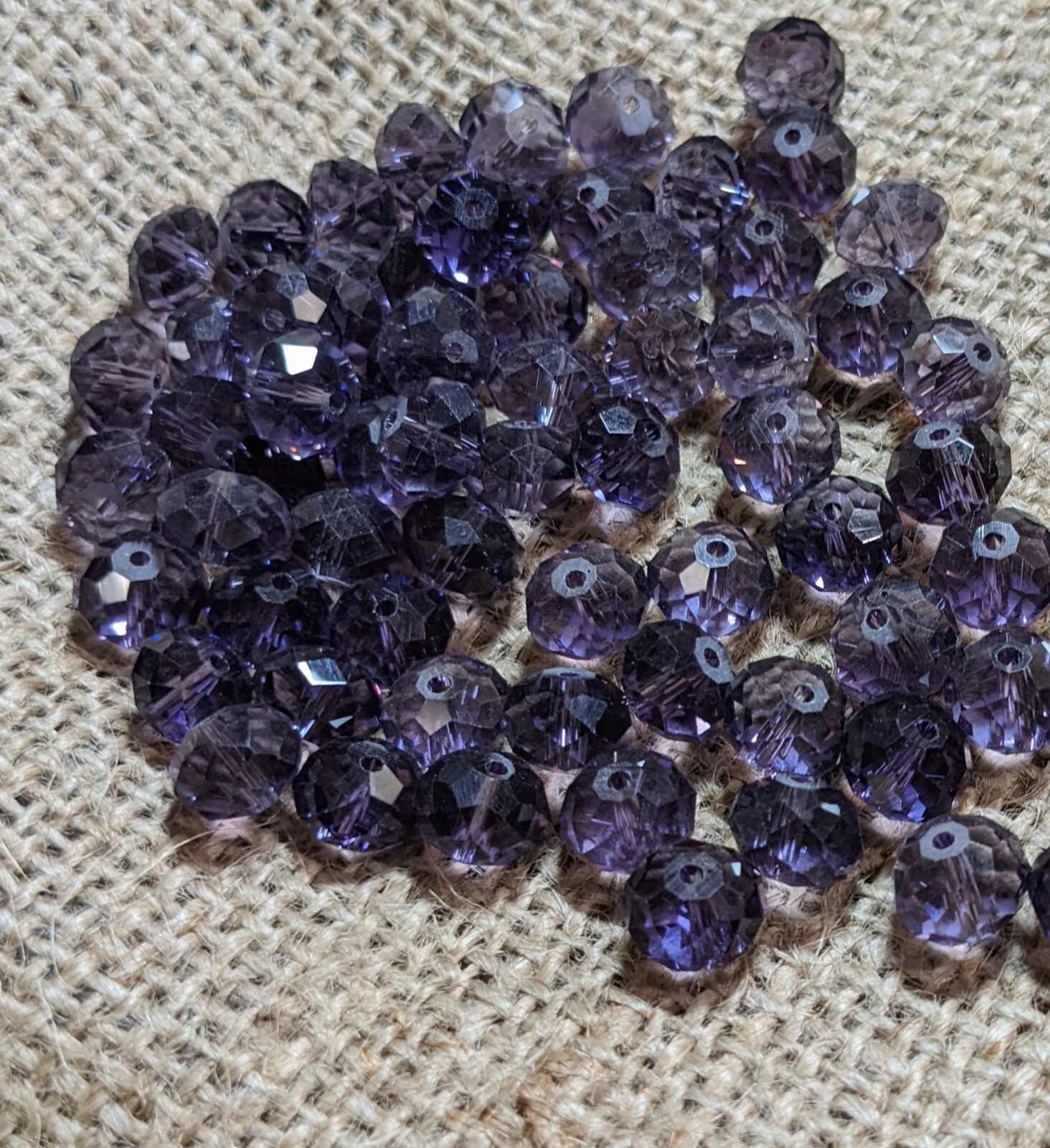 Crystal Beads 8mm Beads for Jewelry Making Bulk 180 pcs Purple Roundelle