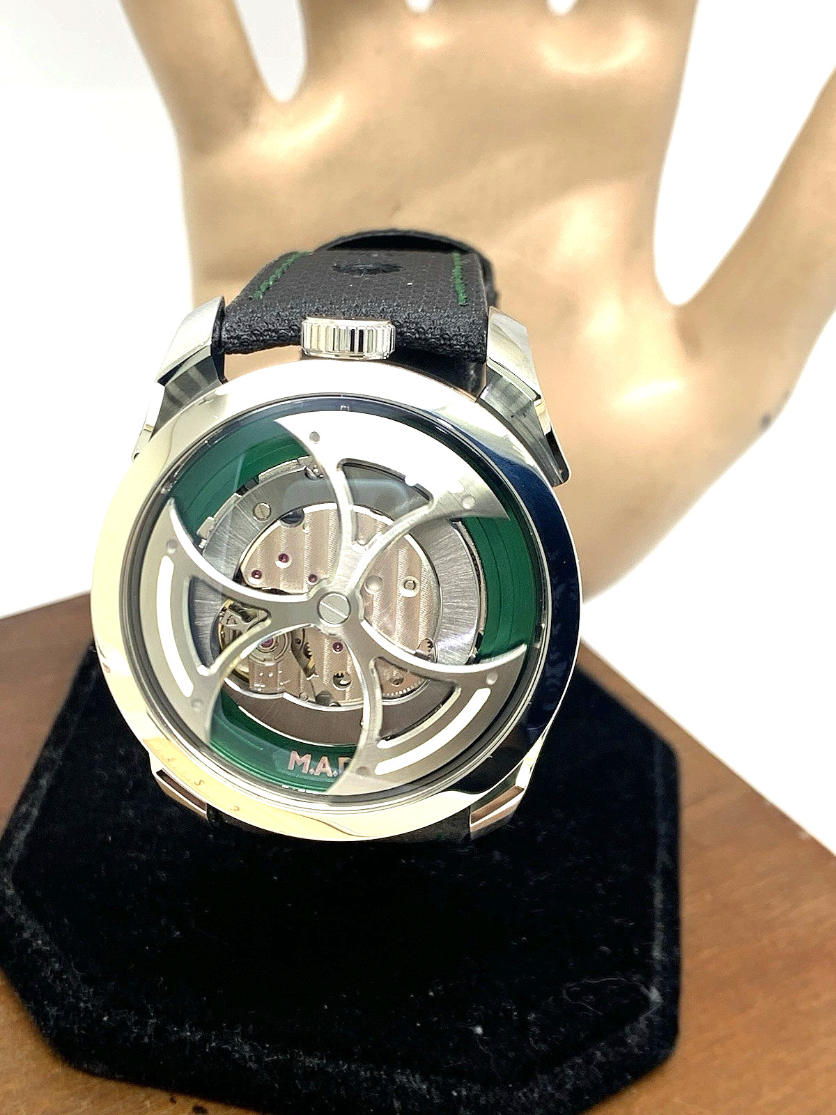 MB&F M.A.D Edition Men’s Watch Swiss Automatic Green Skeleton Dial Rubber Strap