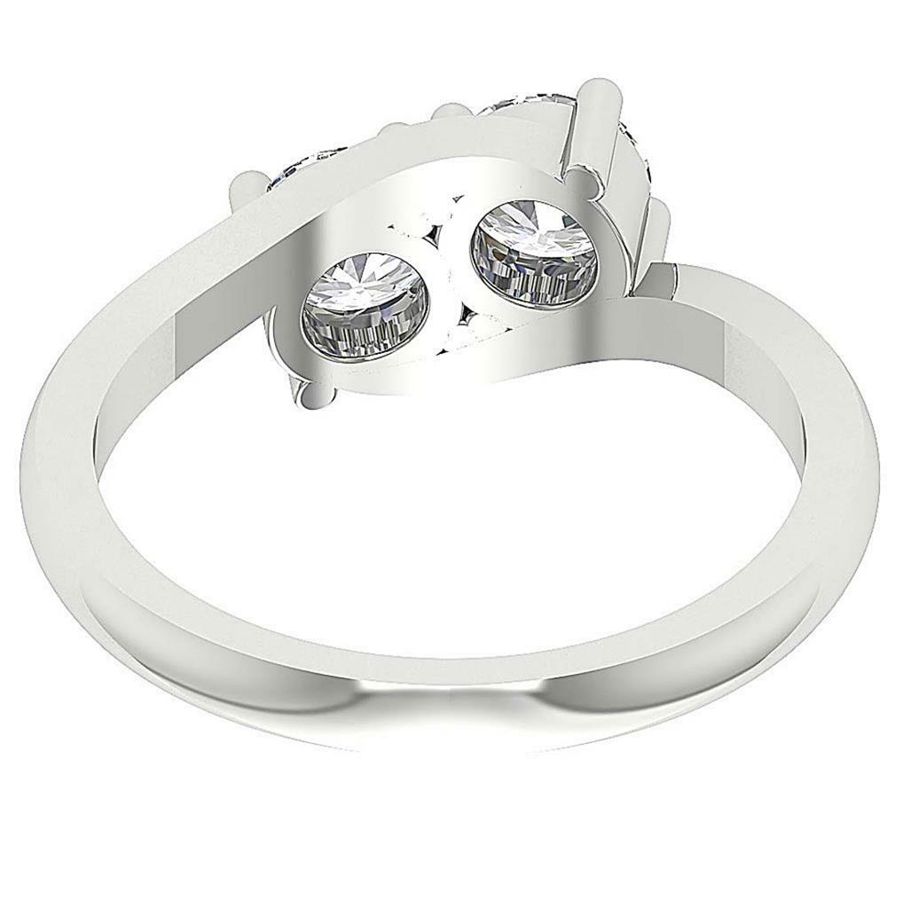 SI2 H 1.10 Ct Round Diamond Forever Us Two Stone Engagement Ring 14K Solid Gold