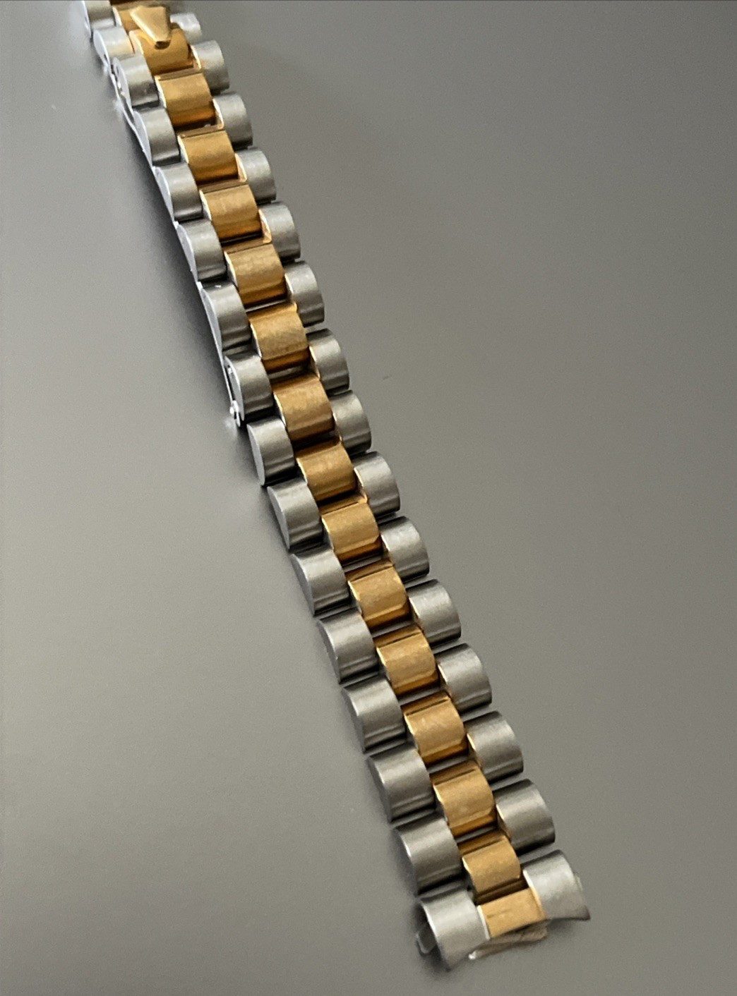 13 mm Watch Bracelet President S/ Steel Two-Tone Mat/Polish Hidden Folding Clasp