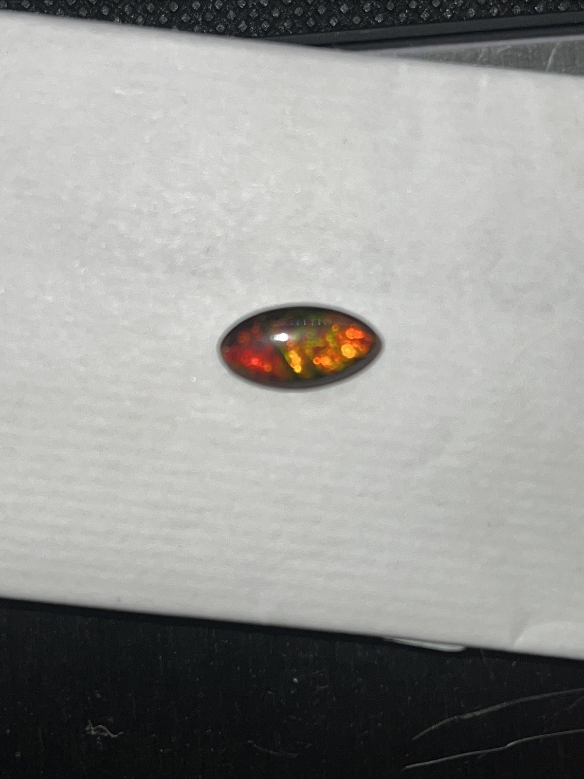 Clearance Estate JTV Ammolite Ammonite Triplet 12 X 6 mm Green Orange Yellow Fl