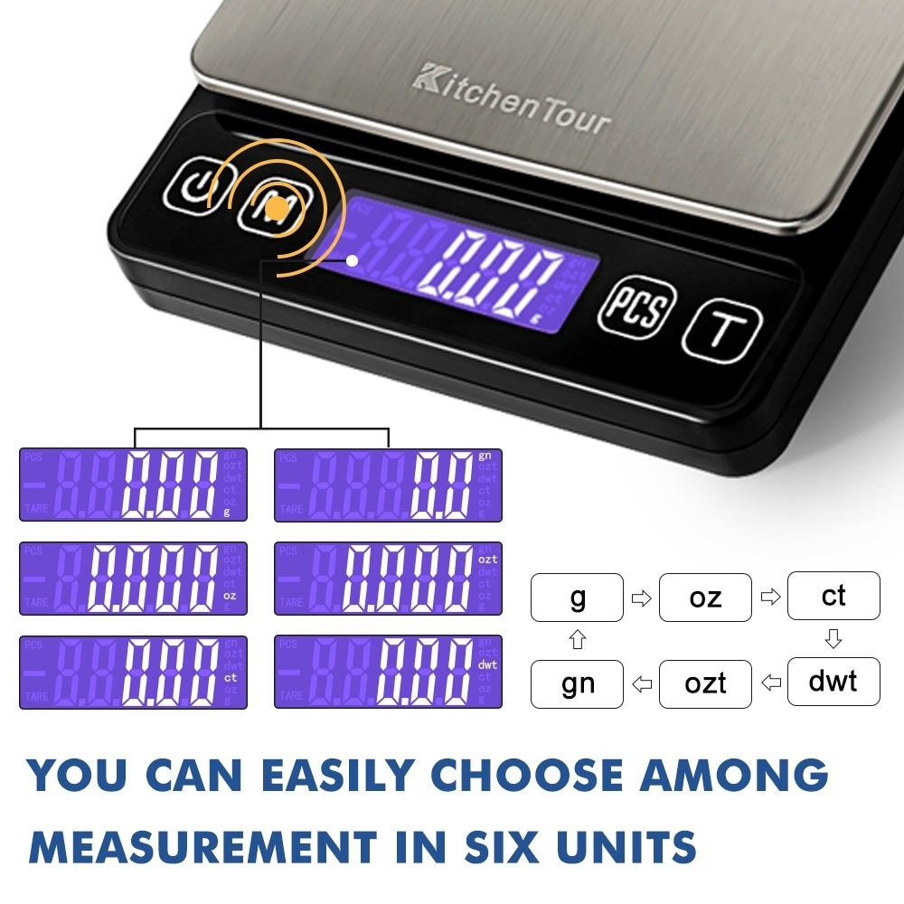 KitchenTour Mini Gram Scale 500g x 0.01g – Precision Weighing for Your Needs