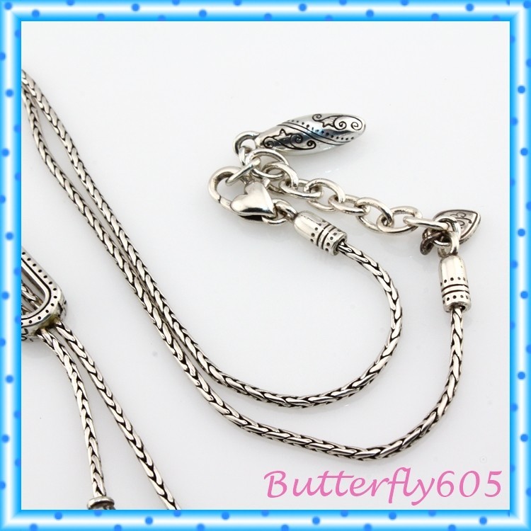 Brighton Silver Vintage Lariat Pendant Necklace
