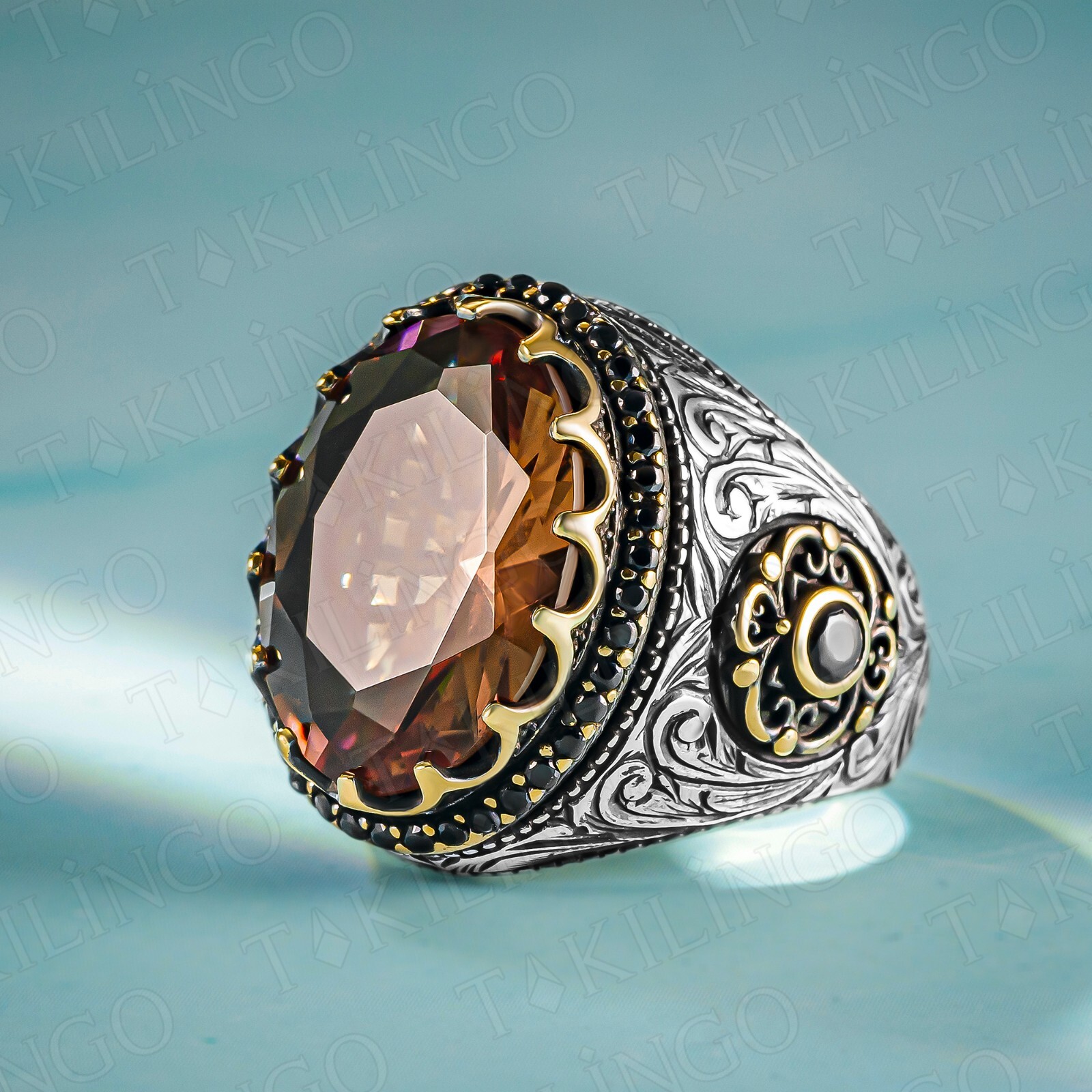 Men’s Color Changing Zultanite Stone 925 Sterling Silver Alexandrite Mens Ring