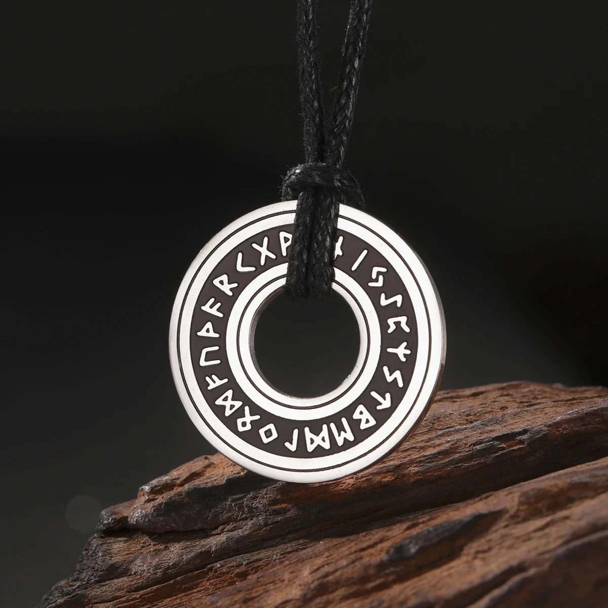 Viking Vintage Nordic Rune Necklaces for Men Stainless Steel Norse Runes Pendent