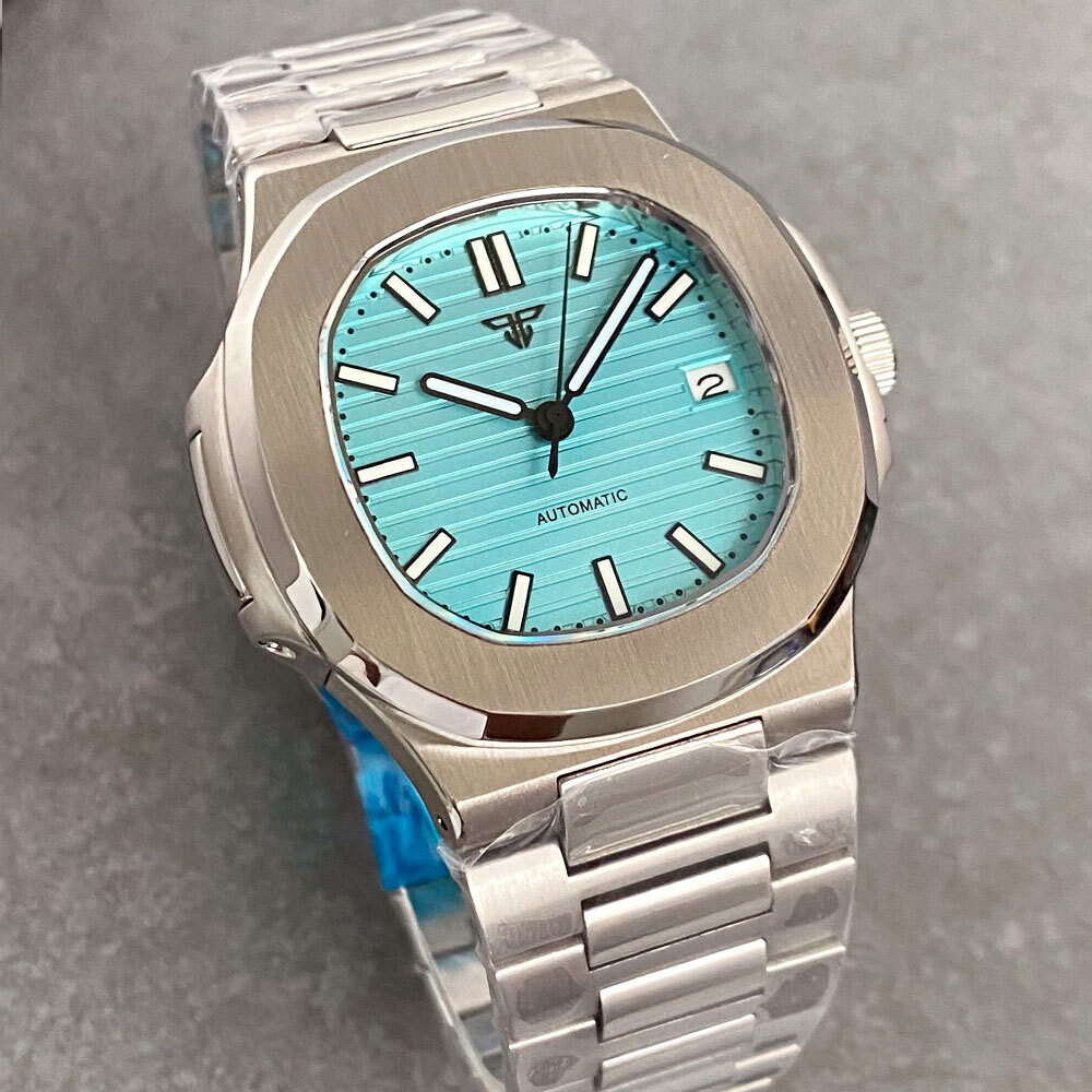 Square 40mm Retro Dress Sapphire 20ATM Green Luminous NH35A Automatic Watches