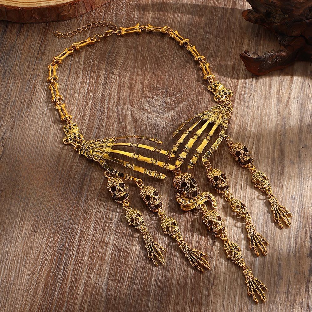 Boho Geometric Tassel Necklace Gold Silver Layered Chain for Women