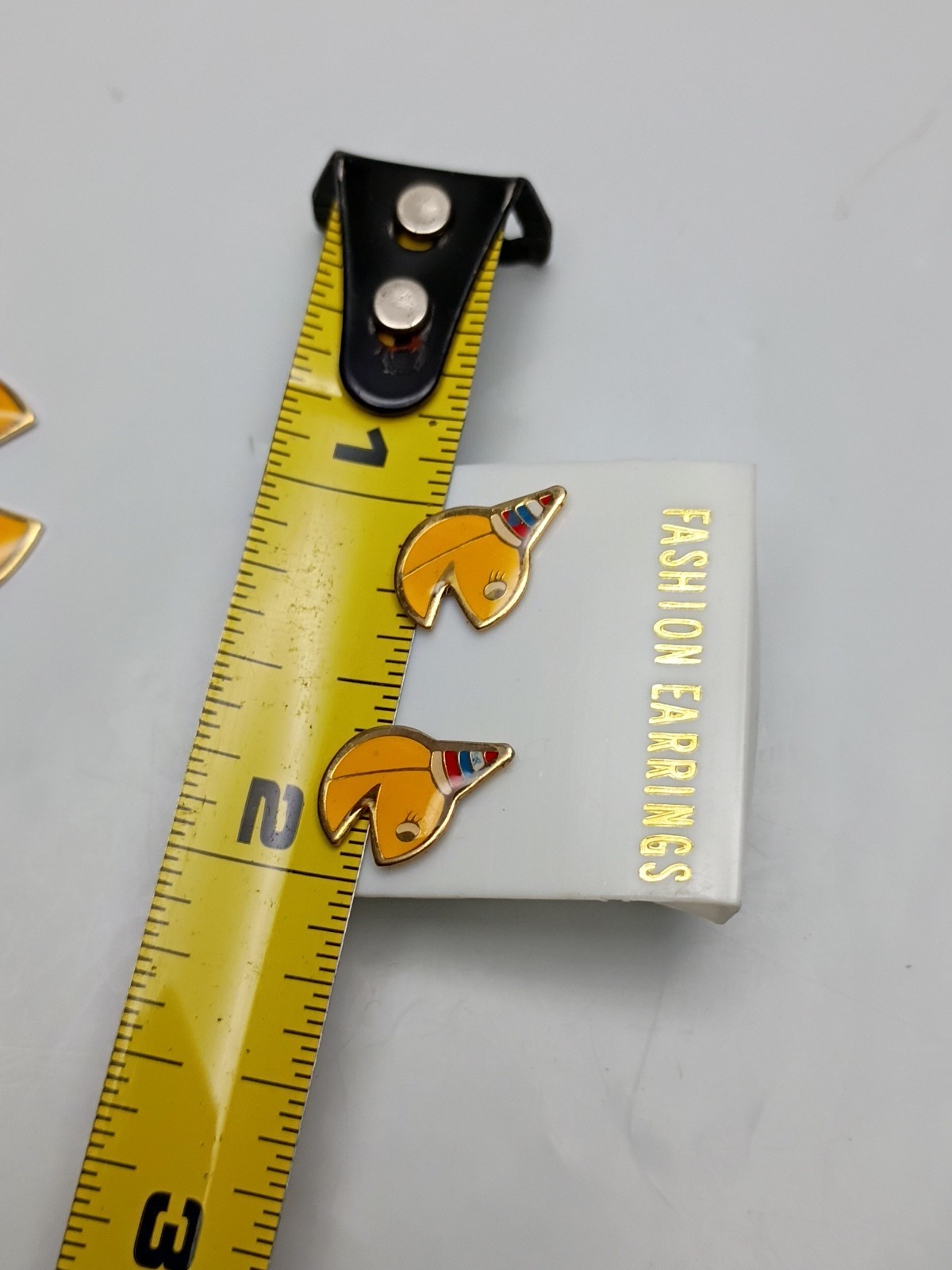 Vintage NOS Mrs Pac-Man Birthday Metal Stud Earrings Mr Pac Man Necklace Googly