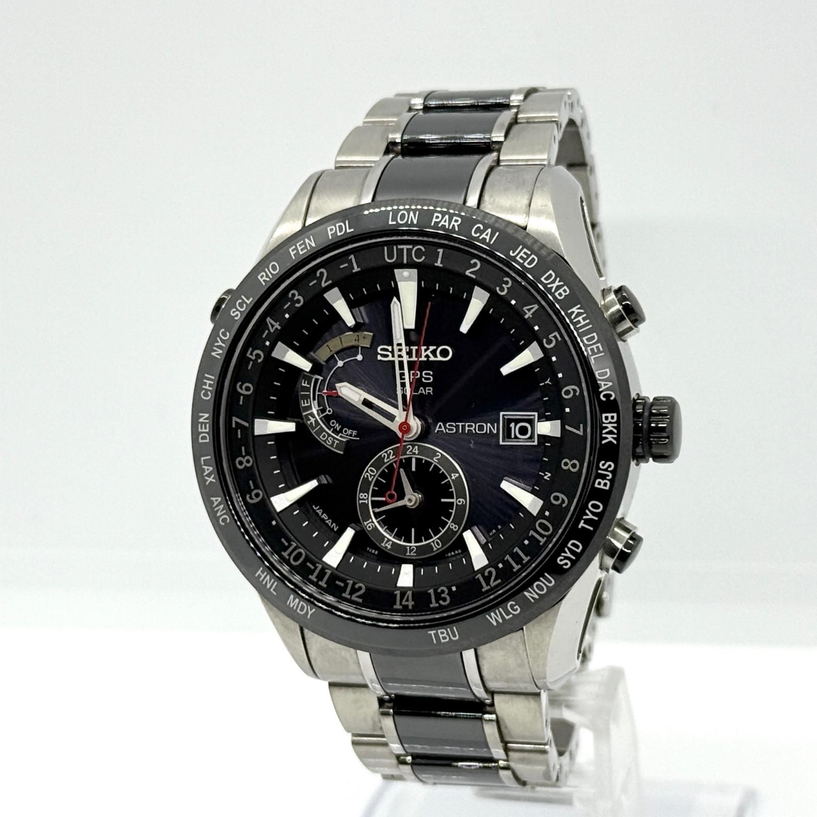 Seiko Astron 7X52-0AF0 SBXA015 Black Solar Radio Men’s Watch Japan 078403