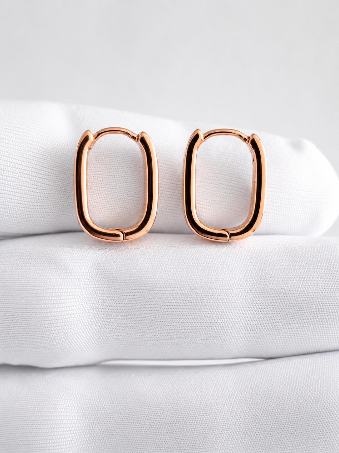 Rose Gold Plated Hoop Earrings With Cubic Zirconia Hip Hop Jewelry Unisex, Women