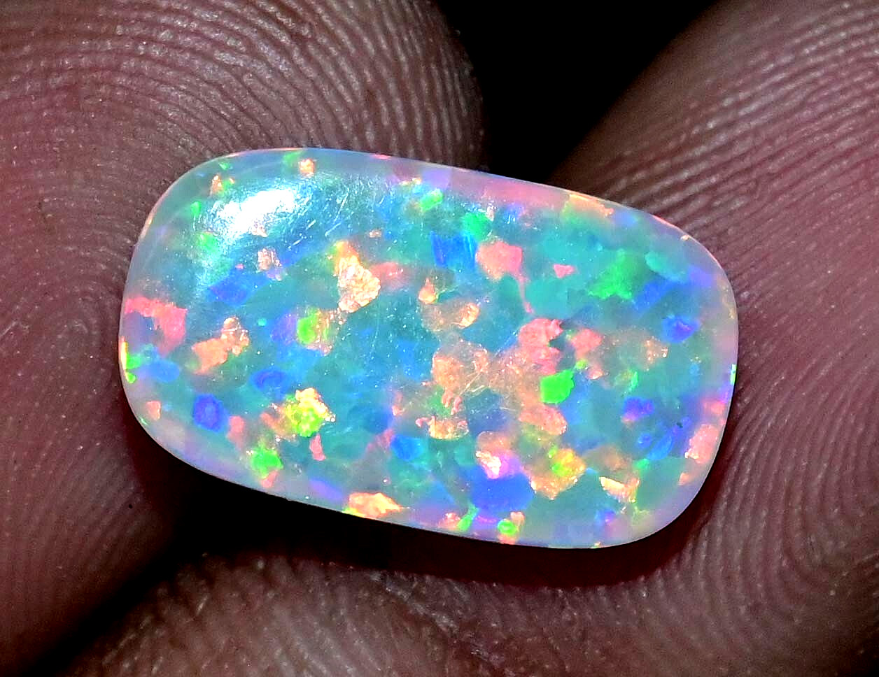 5.25 Ct Natural Ethiopian Fire Opal Certified Play of Color Untreated Gemstone