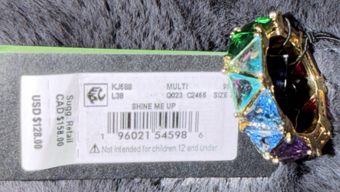 NWT Kate Spade Shine Me Up Glass Rainbow 🌈 Ring Size 7 $128