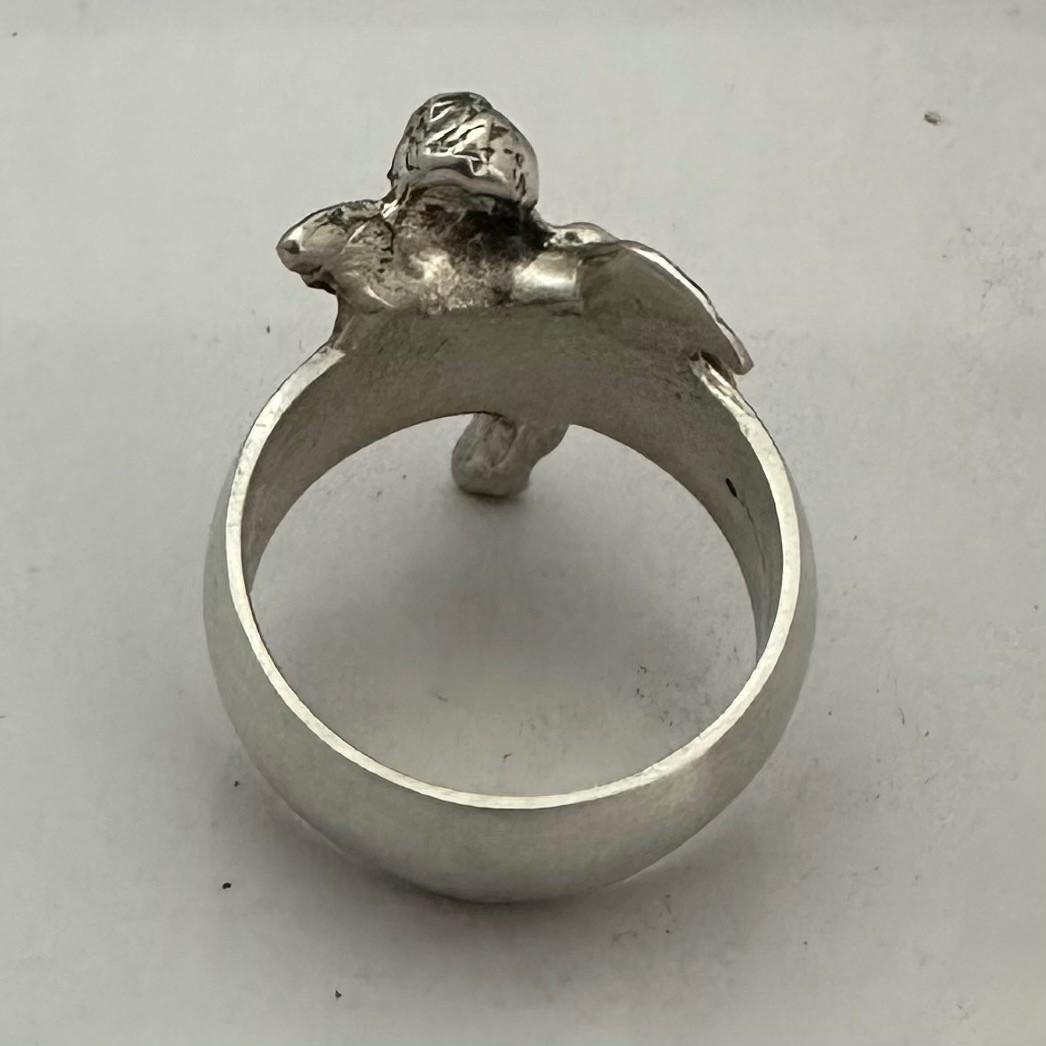 MJG STERLING SILVER. LADIES ANGEL RING BAND. CHERUB ANGEL RING. SIZE 8