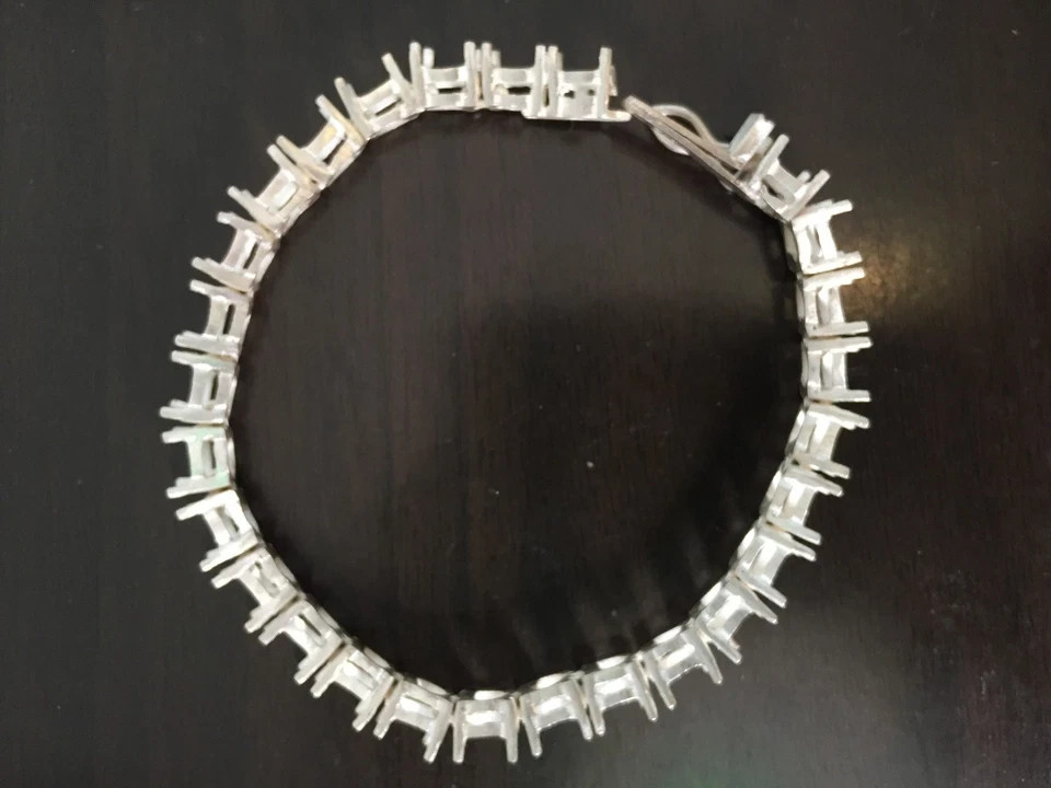4 mm Round Tennis Bracelet Round Semi Mount Tennis Bracelet 925 Silver Bracelet