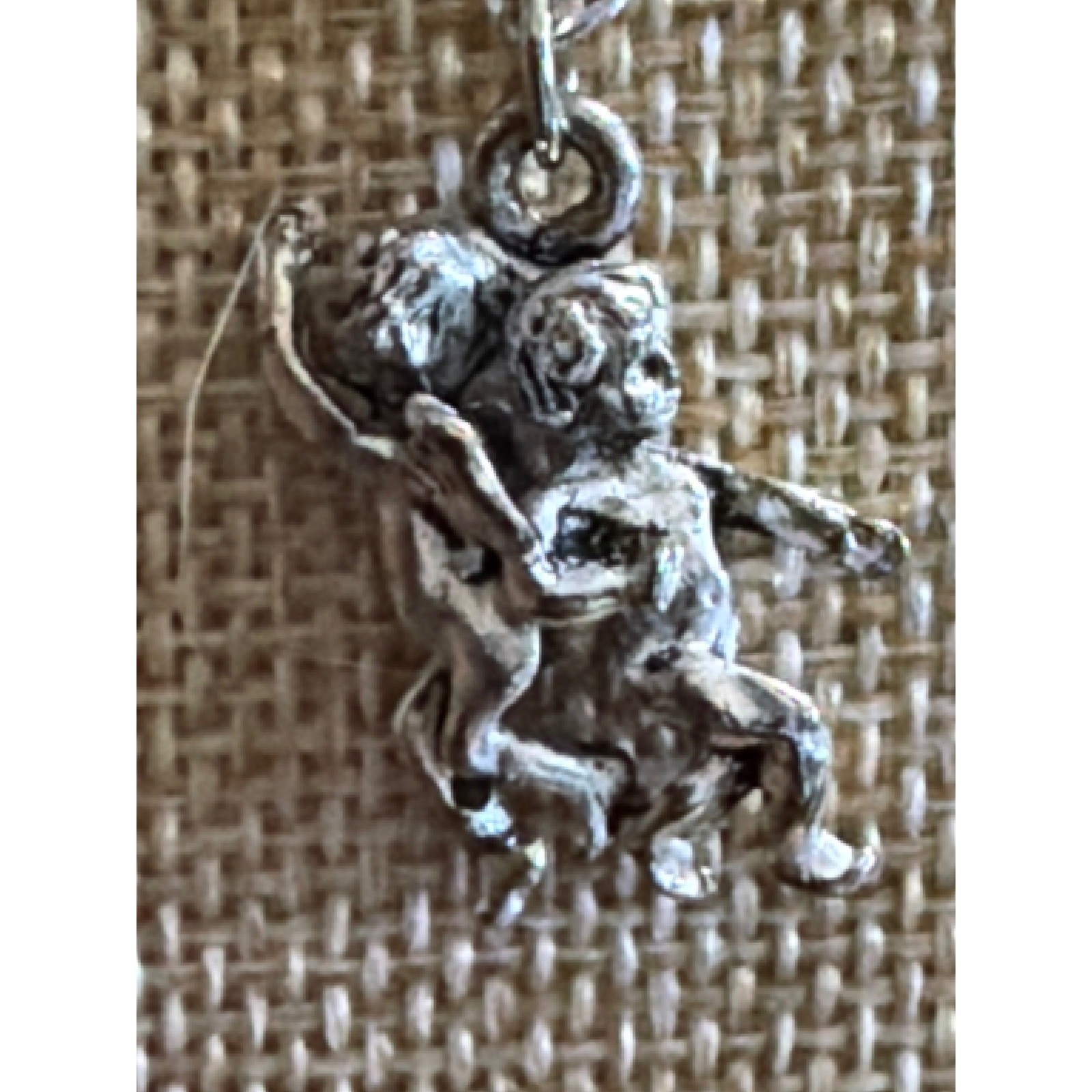 Silver Tone Cherub Angel Pendant Necklace Link Chain Dancing Angels Ethereal