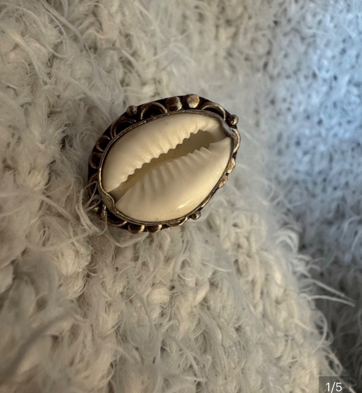 cowrie shell ring handmade sz 8